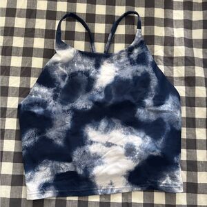 Old Navy Navy and White Tie-Dye Crop Top